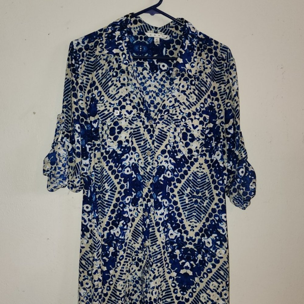 CAbi Blue Jewel Tunic Dress